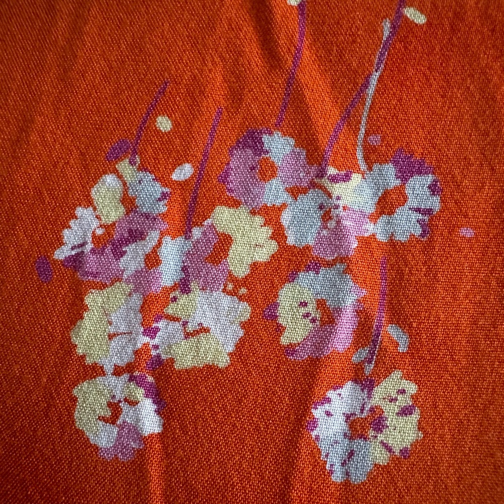 Orange, floral capri romper - Picture 7 of 7